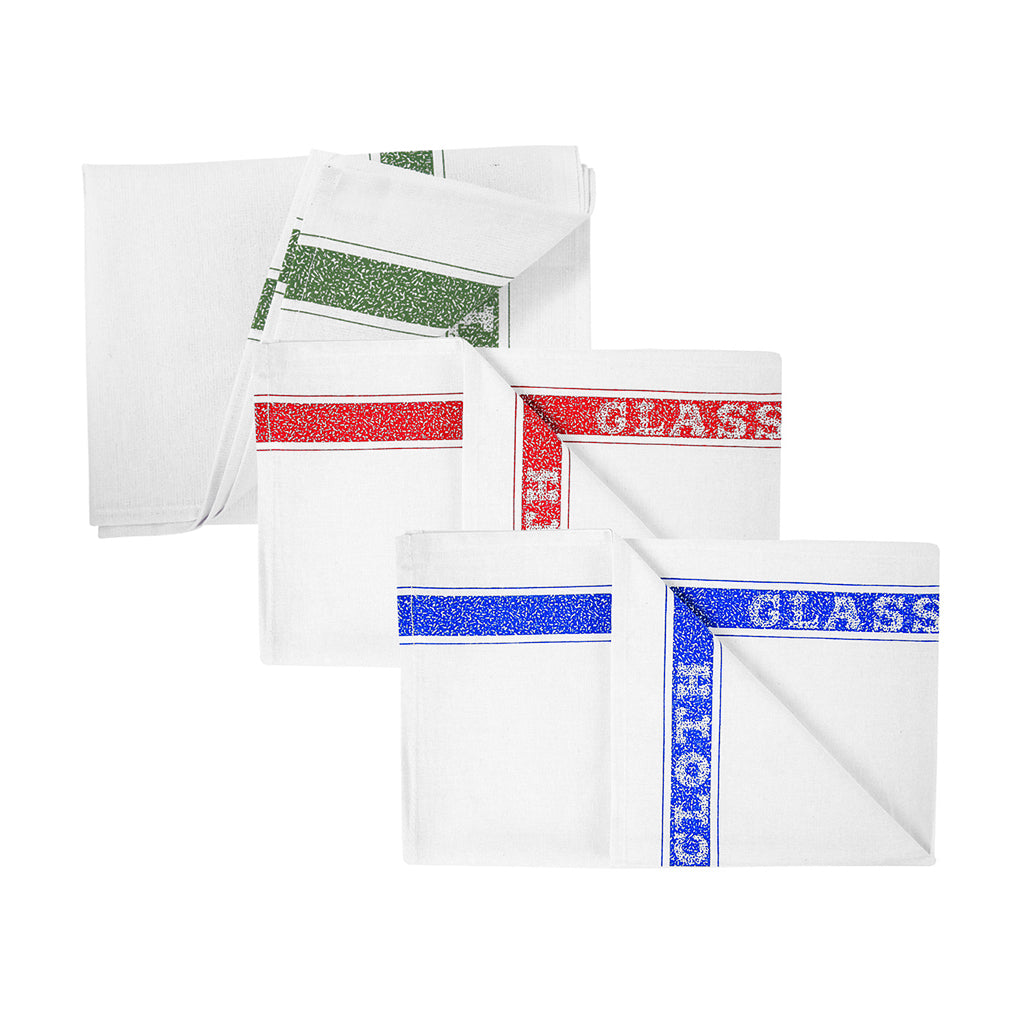 Cotton Glass Cloths x 10 Scottish Disposable Supplies