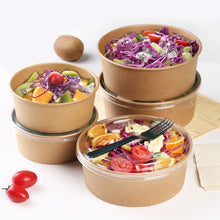 Load image into Gallery viewer, Round Kraft Deli Containers & Clear PET Lids x300