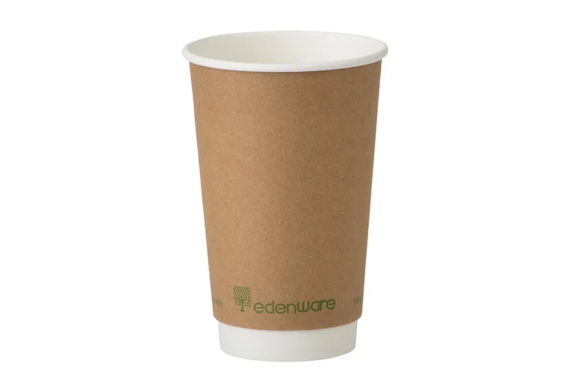 Kraft Compostable Double Wall Cups x 500