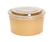 Round Kraft Deli Containers & Clear PET Lids x300