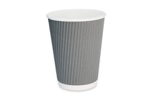 Load image into Gallery viewer, 12oz Grey Triple Wall Ripple Cups x 500
