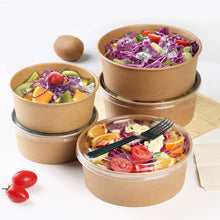 Load image into Gallery viewer, Round Kraft Deli Containers &amp; Clear PET Lids x300
