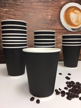 Load image into Gallery viewer, 10oz Black Ripple Triple Wall Cups x500
