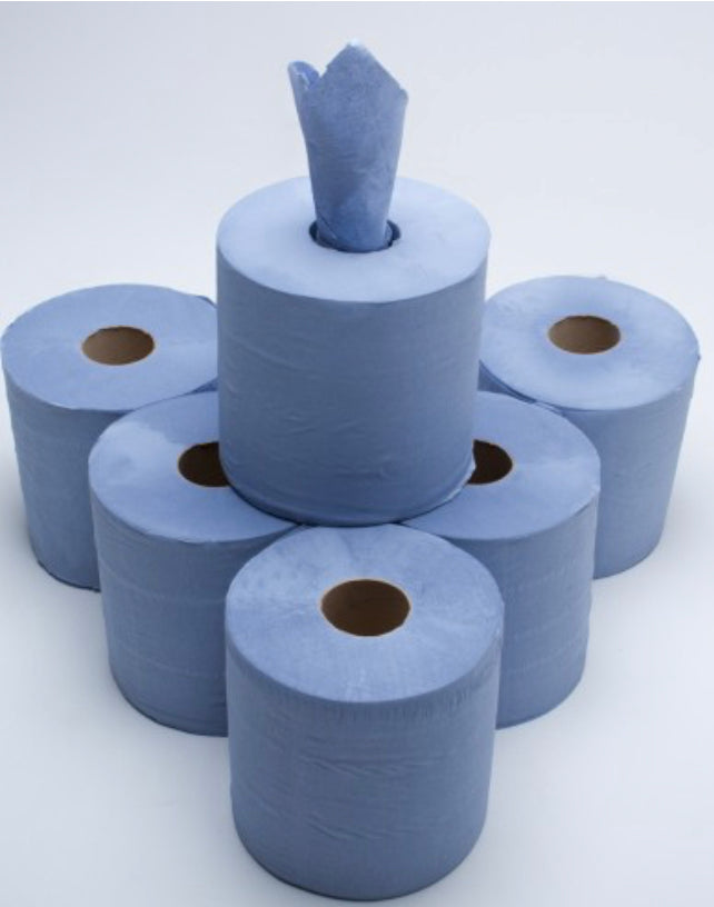 Blue 2ply Centre Feed Rolls 60m