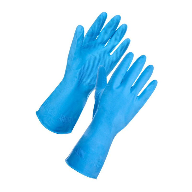 Feelers Blue Medium Weight Rubber Gloves pack of 12